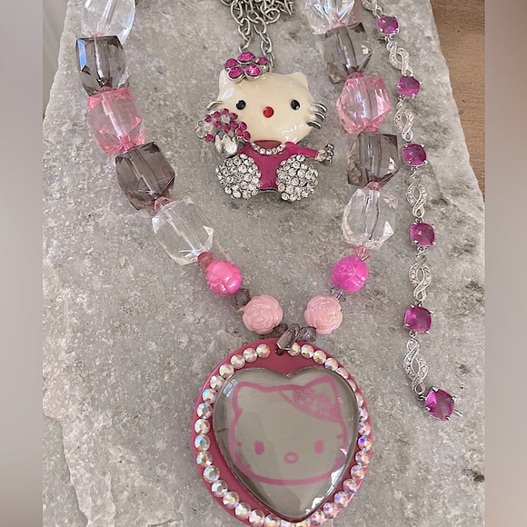 Hello Kitty Bundle Lot Vintage Jewelry Necklaces, Mini Watch, Sterling Bracelet - Picture 6 of 8